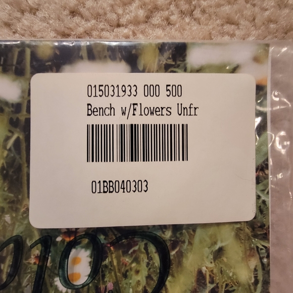 COLDWATER CREEK ♡  White Wooden Bench Red Floral Poppy Unframed Original Print - Picture 17 of 17